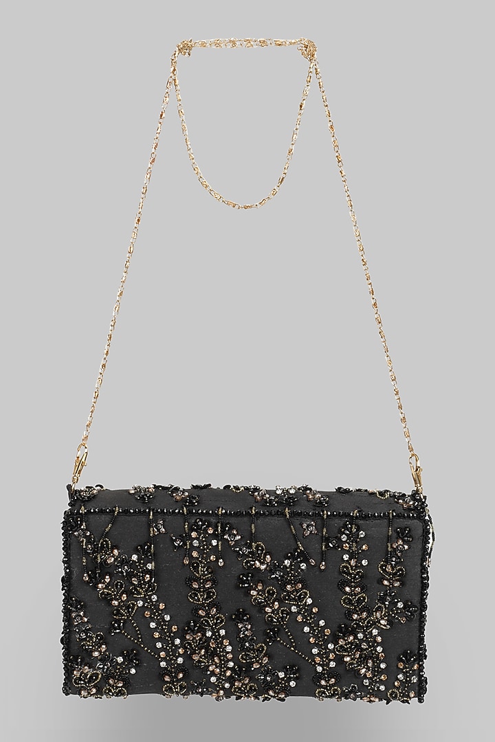Black Embellished Clutch by Ornatte at Pernia's Pop Up Shop