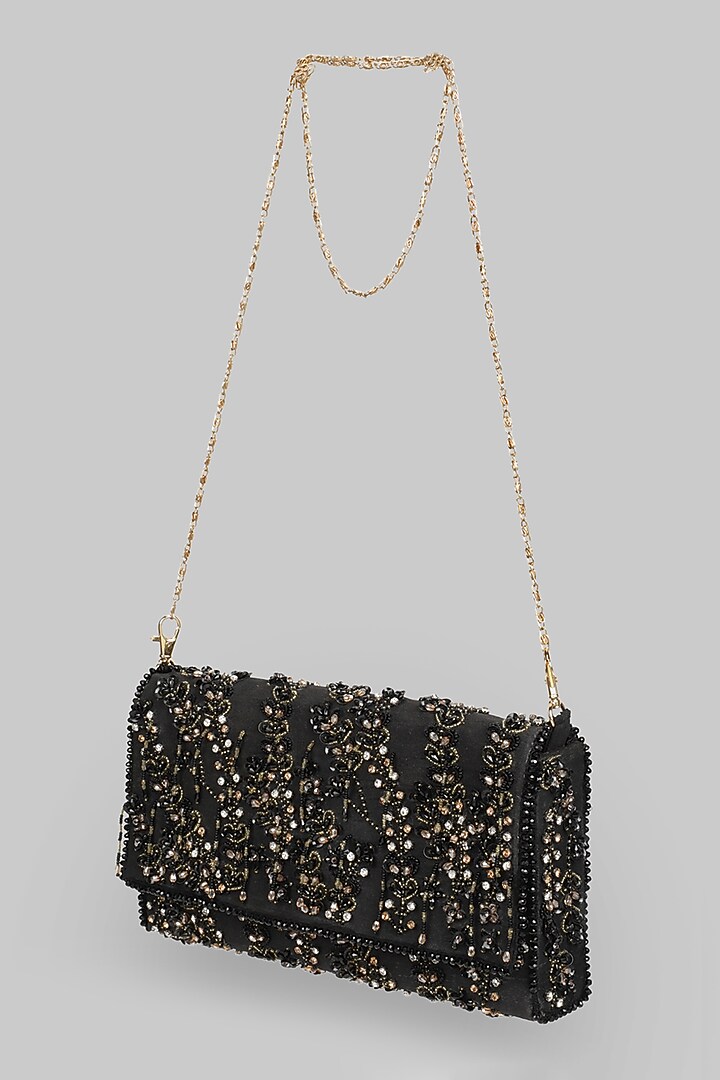 Black Embellished Clutch by Ornatte at Pernia's Pop Up Shop