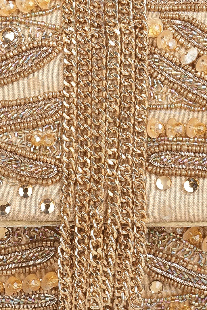 Golden Embellished Clutch by Ornatte at Pernia's Pop Up Shop