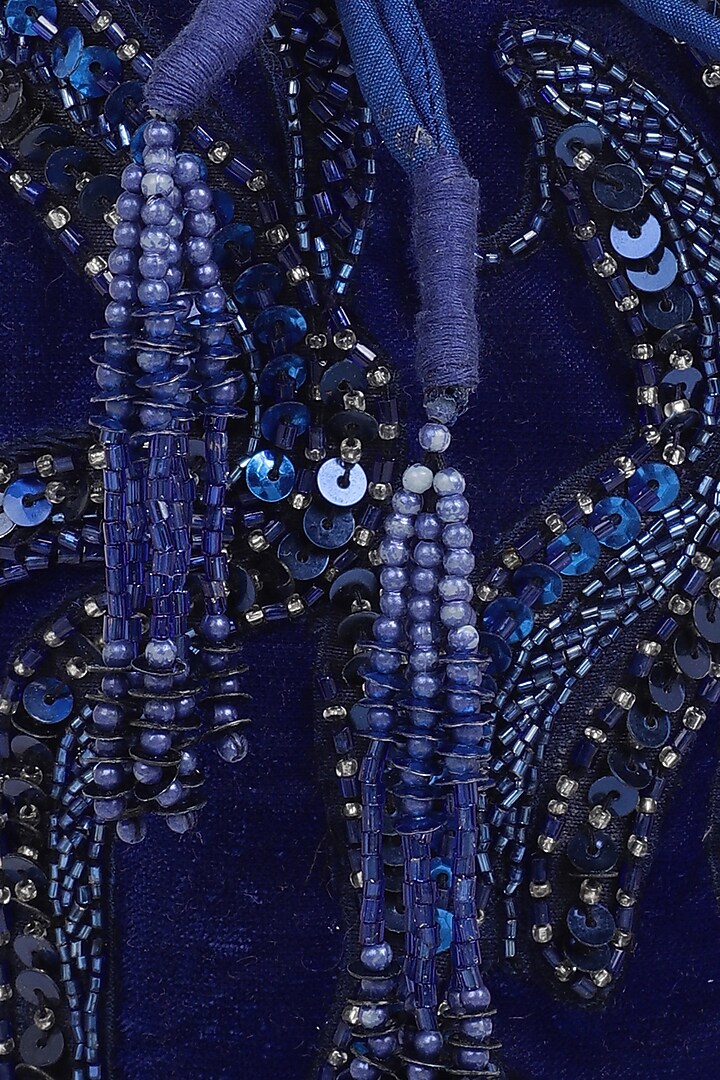 Blue Embellished Potli by Ornatte at Pernia's Pop Up Shop