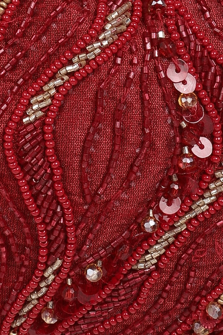 Maroon Embellished Clutch by Ornatte at Pernia's Pop Up Shop