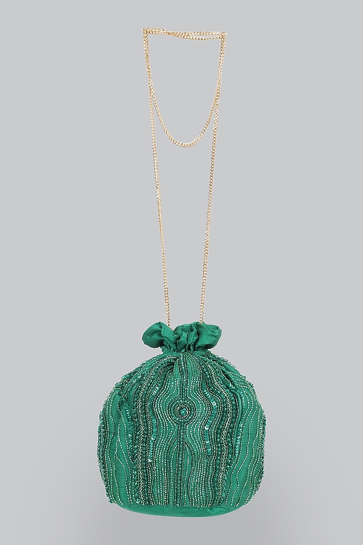 Green Embellished Potli by Ornatte at Pernia's Pop Up Shop