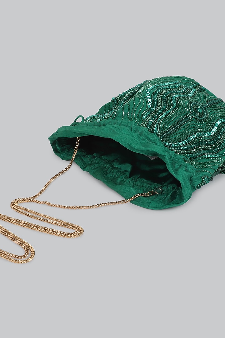 Green Embellished Potli by Ornatte at Pernia's Pop Up Shop