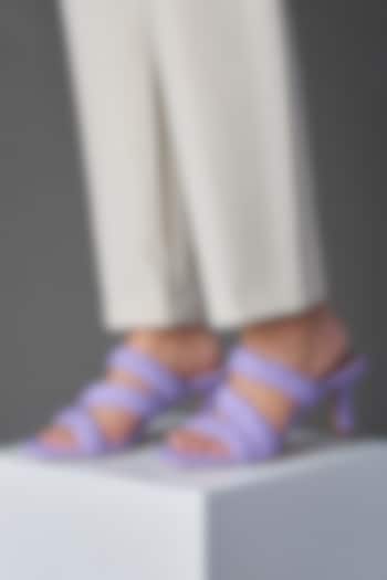 Purple Genuine Leather Weaved Strappy Heels by Oroh at Pernia's Pop Up Shop