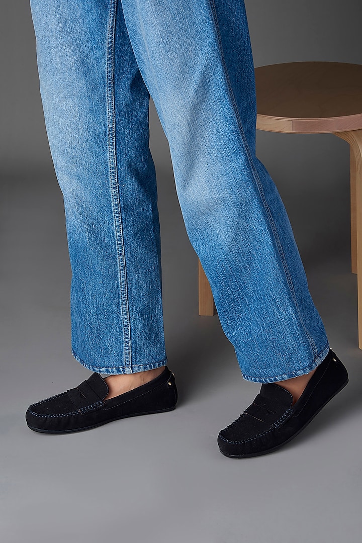 Blue Suede Leather Shoes by Oroh at Pernia's Pop Up Shop