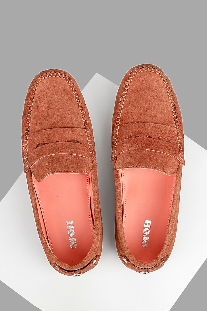 Brown Suede Leather Shoes by Oroh at Pernia's Pop Up Shop