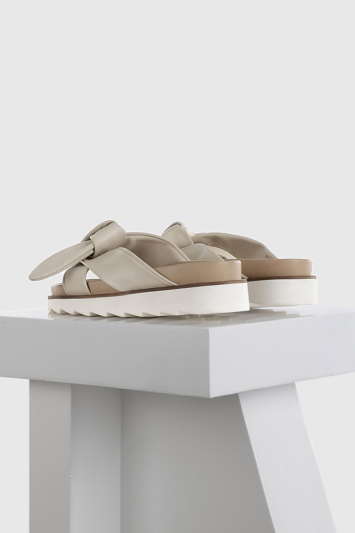 White Genuine Leather Strappy Flats by Oroh at Pernia's Pop Up Shop