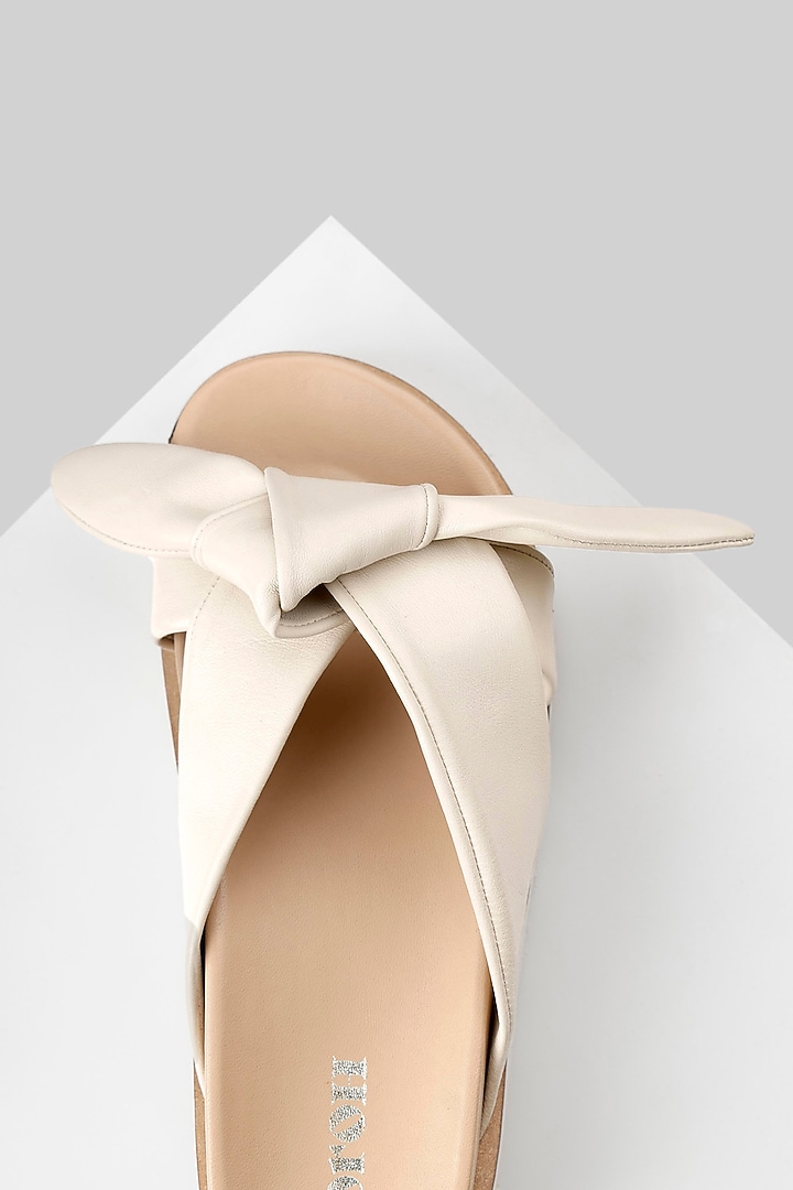 White Genuine Leather Strappy Flats by Oroh at Pernia's Pop Up Shop