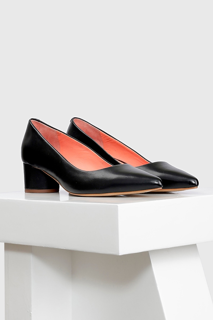 Black Genuine Leather Pump Heels by Oroh at Pernia's Pop Up Shop