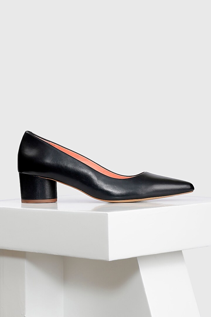 Black Genuine Leather Pump Heels by Oroh at Pernia's Pop Up Shop