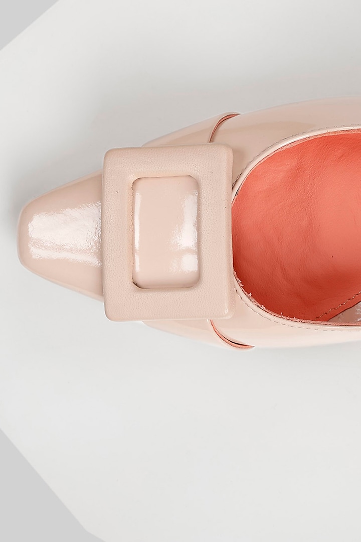 Pink Genuine Leather Square-Toe Pump Heels by Oroh at Pernia's Pop Up Shop