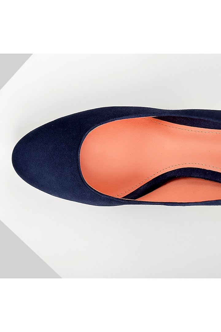 Blue Genuine Leather Round-Toe Pump Heels by Oroh at Pernia's Pop Up Shop