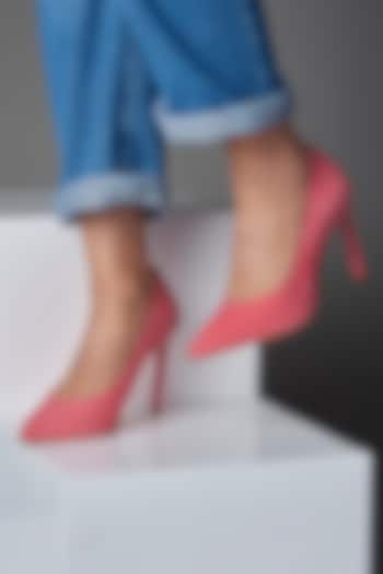 Pink Genuine Leather Pointed-Toe Pump Heels by Oroh at Pernia's Pop Up Shop