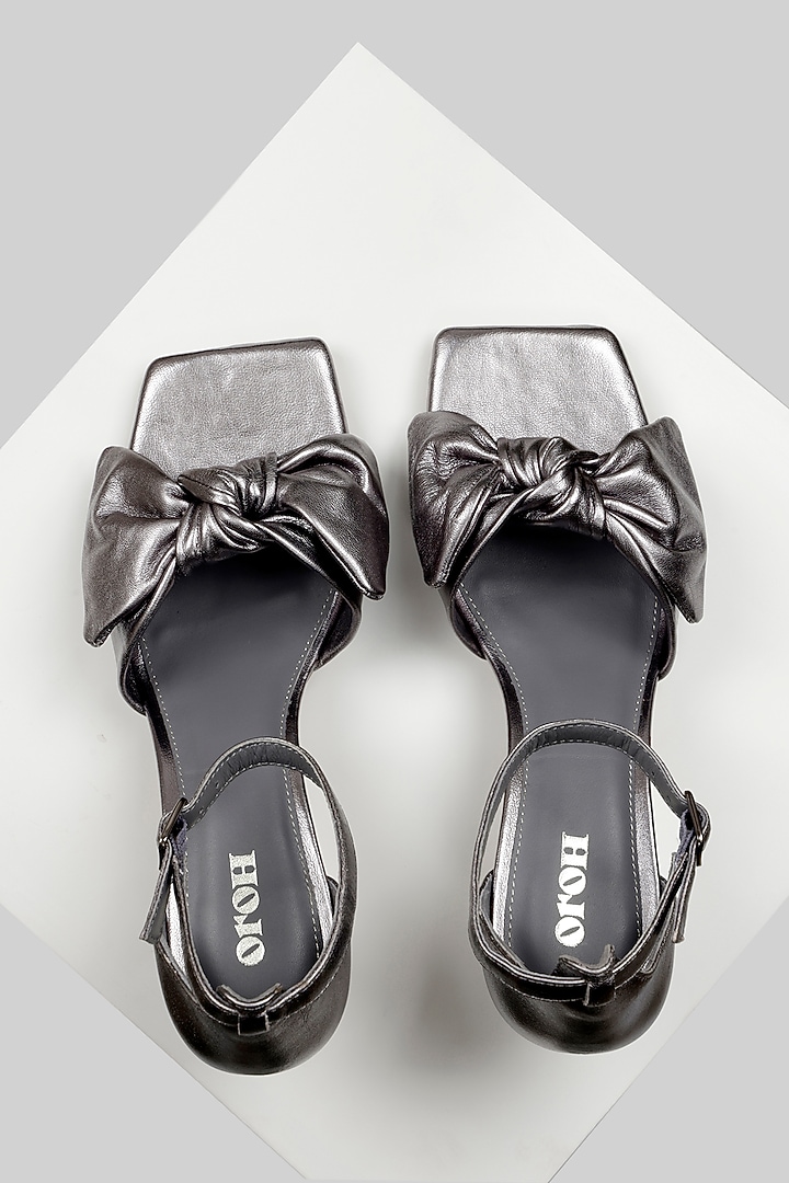 metallic kitten heels