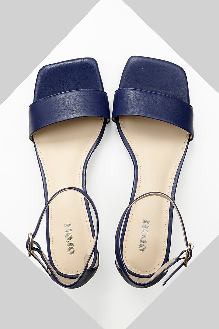 Blue Genuine Leather Sandals by Oroh