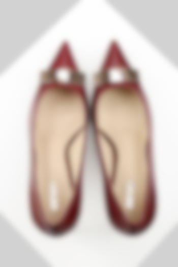 Maroon Genuine Leather Pumps by Oroh