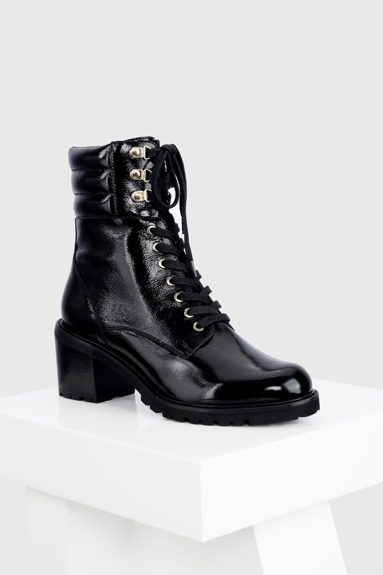 Patent biker boots best sale