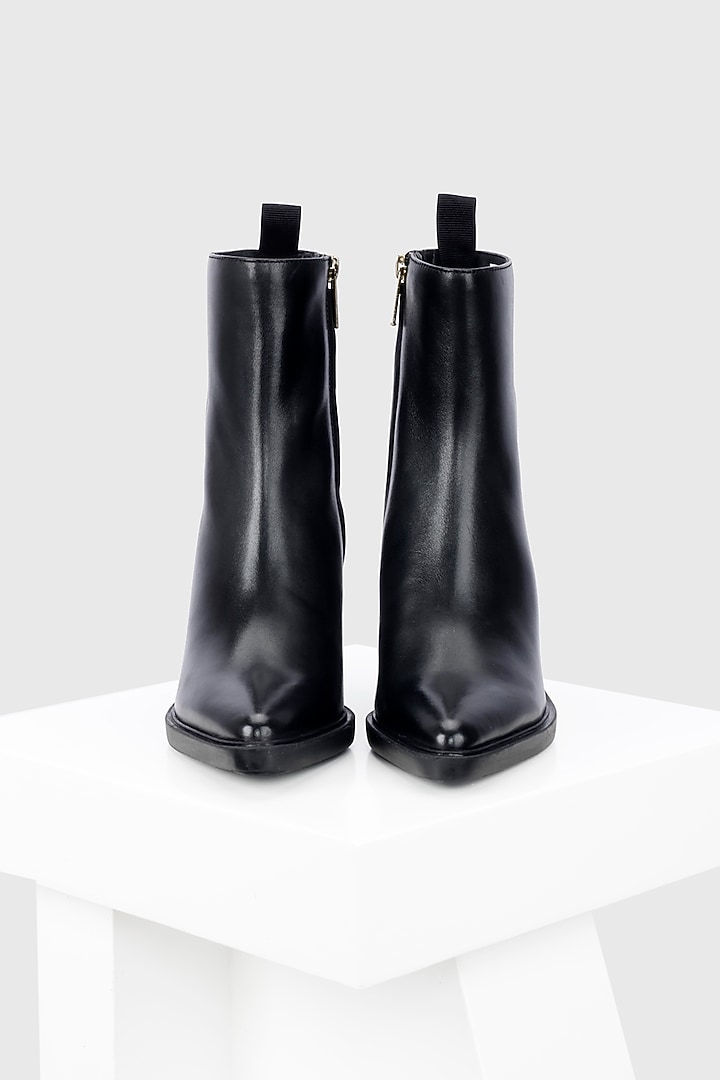 Black Genuine Leather Ankle Boots by Oroh at Pernia's Pop Up Shop