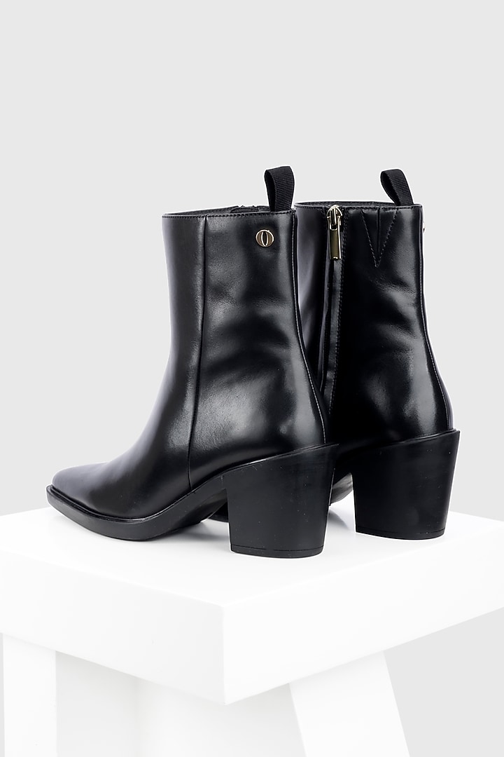 Black Genuine Leather Ankle Boots by Oroh at Pernia's Pop Up Shop
