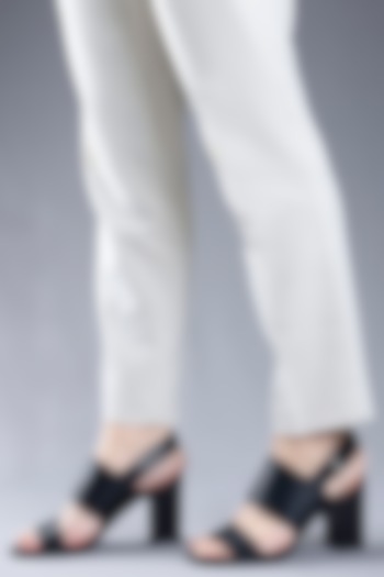 Black Genuine Leather Broad Strap Block Heels by Oroh at Pernia's Pop Up Shop