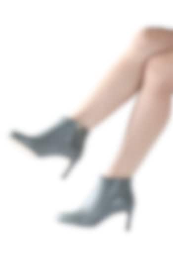 Grey Genuine Leather Ankle Boots by Oroh at Pernia's Pop Up Shop