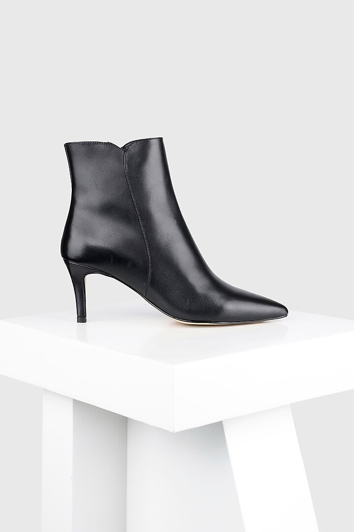 Black Genuine Leather Ankle Boots by Oroh at Pernia's Pop Up Shop