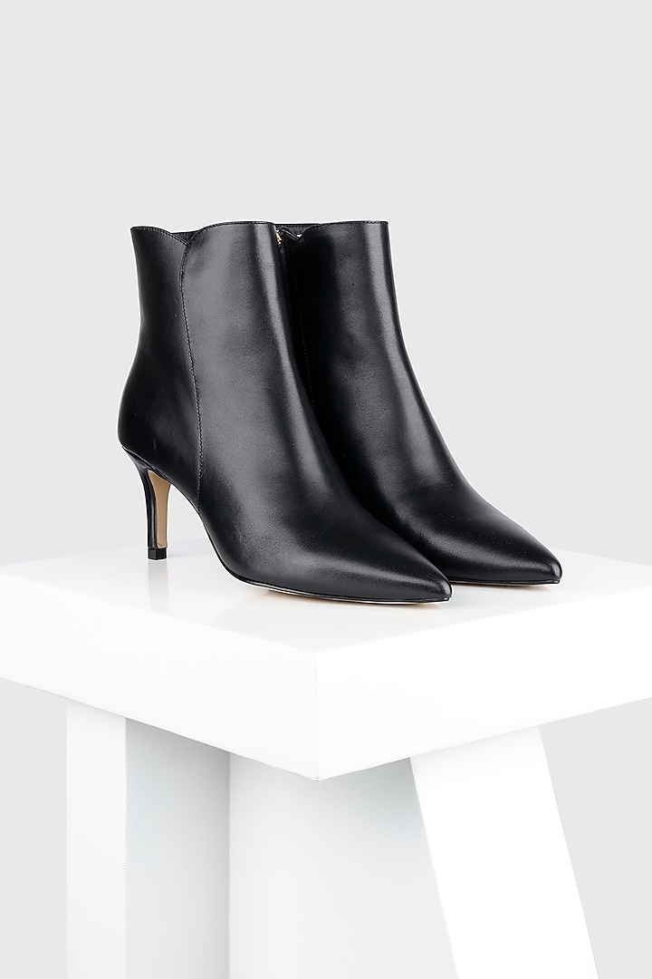 Black Genuine Leather Ankle Boots by Oroh at Pernia's Pop Up Shop