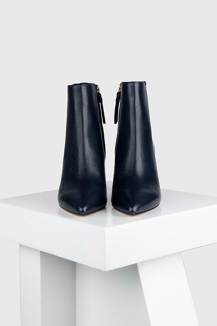 Blue Genuine Leather Ankle Boots by Oroh at Pernia's Pop Up Shop
