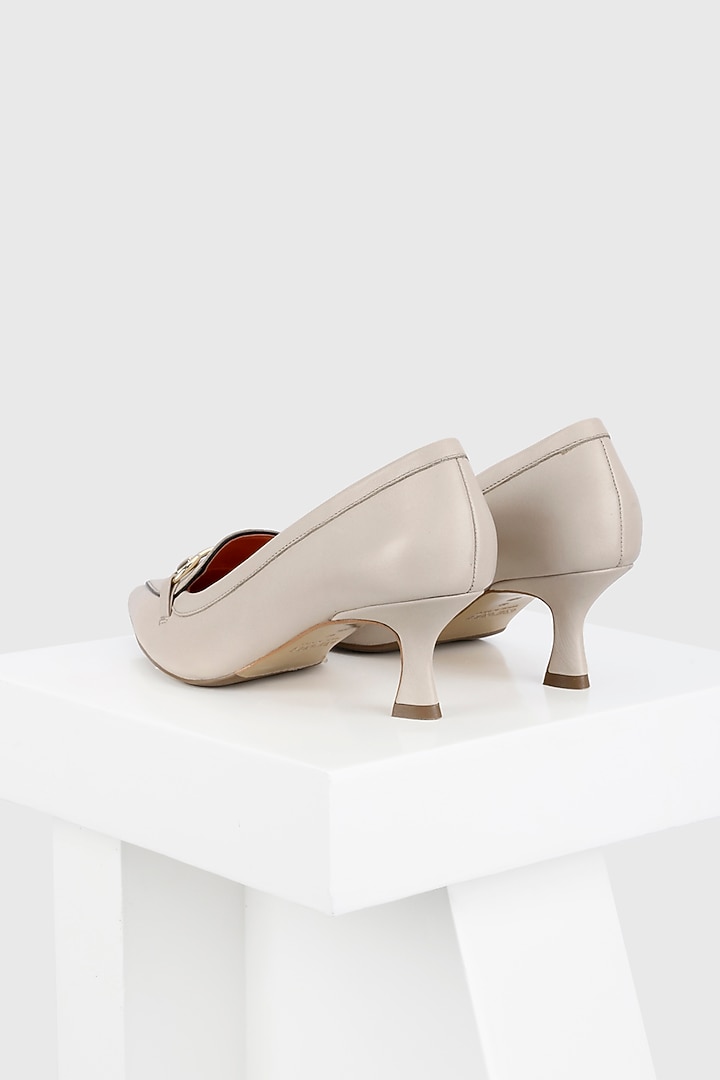 Nude Leather Court Shoes by Oroh at Pernia's Pop Up Shop