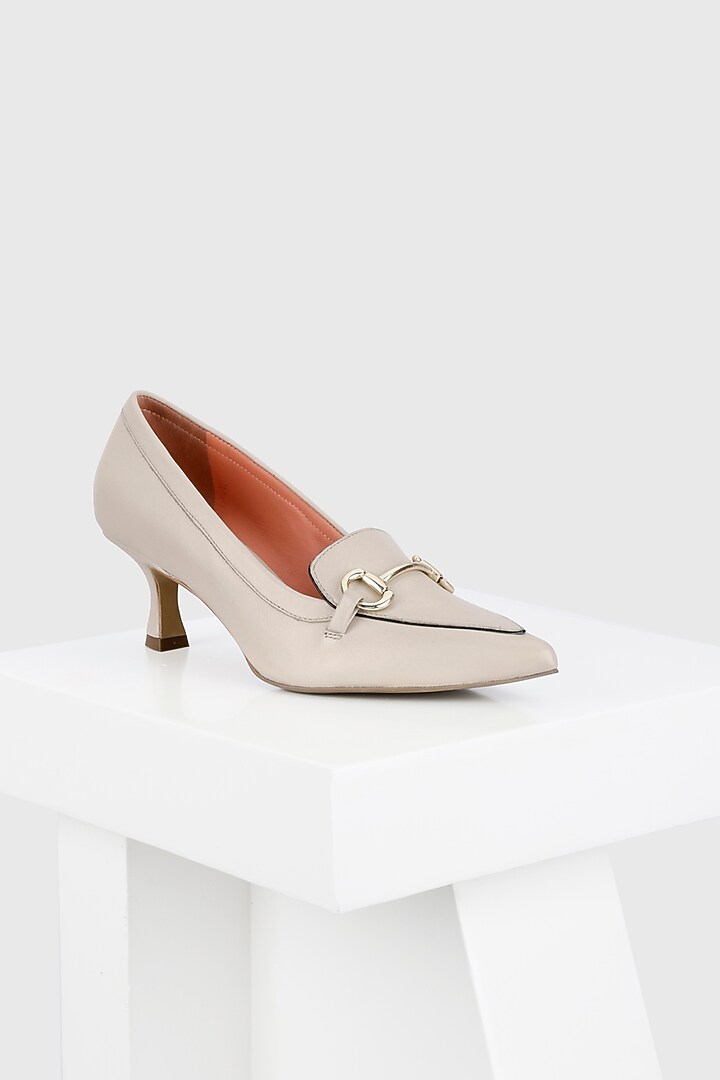 Nude Leather Court Shoes by Oroh at Pernia's Pop Up Shop