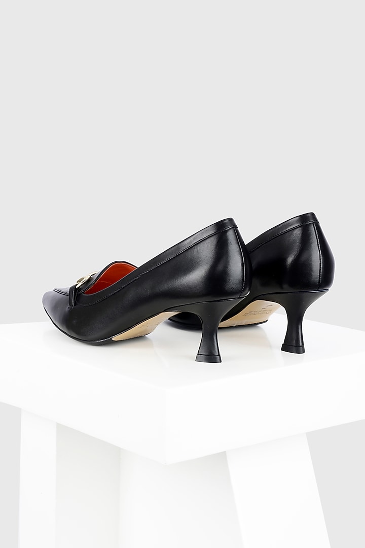 Black Leather Court Shoes by Oroh at Pernia's Pop Up Shop