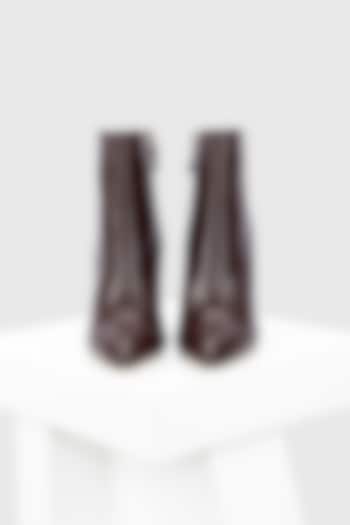 Brown Genuine Leather Ankle-Length Boots by Oroh at Pernia's Pop Up Shop