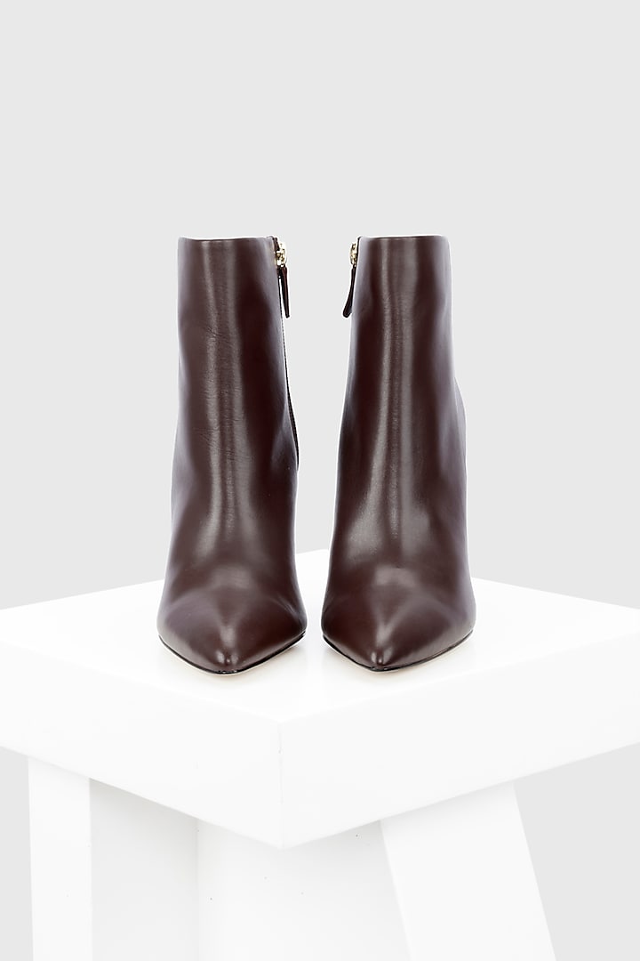 Brown Genuine Leather Ankle-Length Boots by Oroh at Pernia's Pop Up Shop