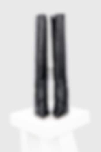 Black Genuine Leather Long Boots by Oroh at Pernia's Pop Up Shop