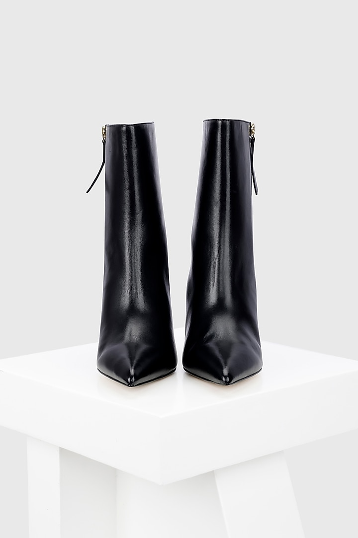 Black Genuine Leather Ankle-Length Boots by Oroh at Pernia's Pop Up Shop