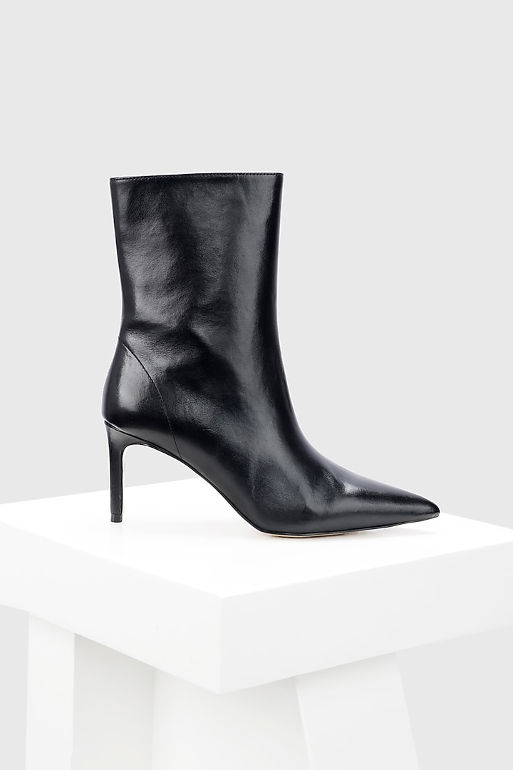 Black Genuine Leather Ankle-Length Boots by Oroh at Pernia's Pop Up Shop