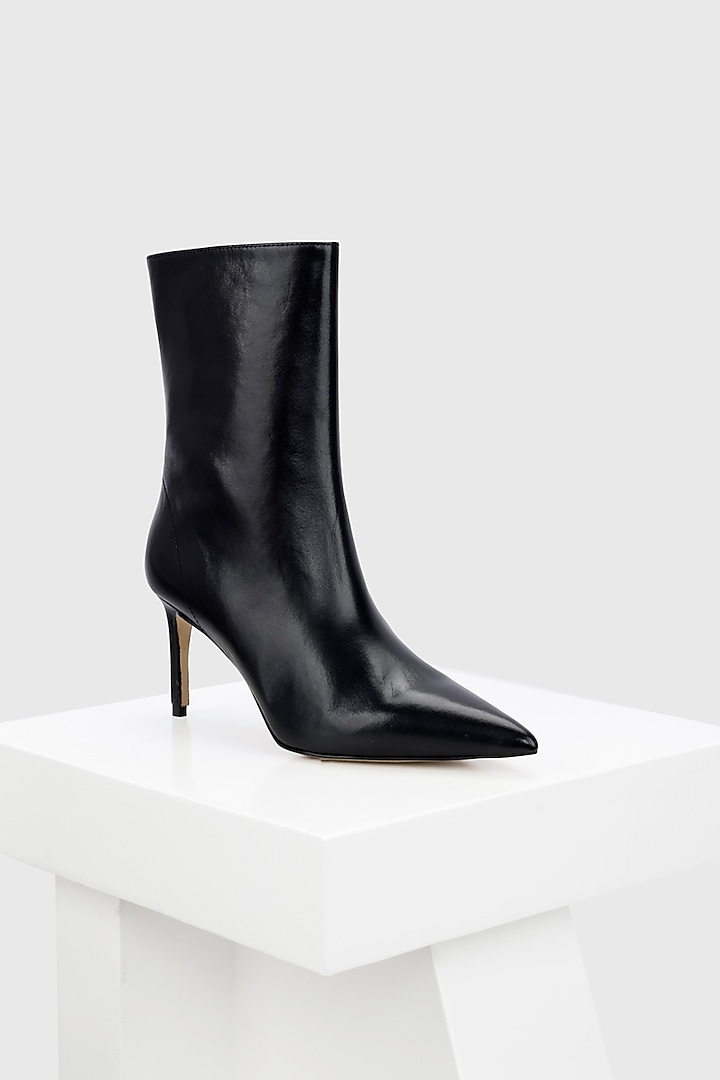 Black Genuine Leather Ankle-Length Boots by Oroh at Pernia's Pop Up Shop