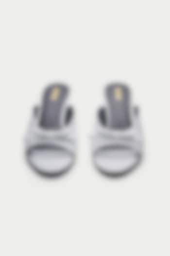 White Genuine Leather Bow Mules by Oroh at Pernia's Pop Up Shop