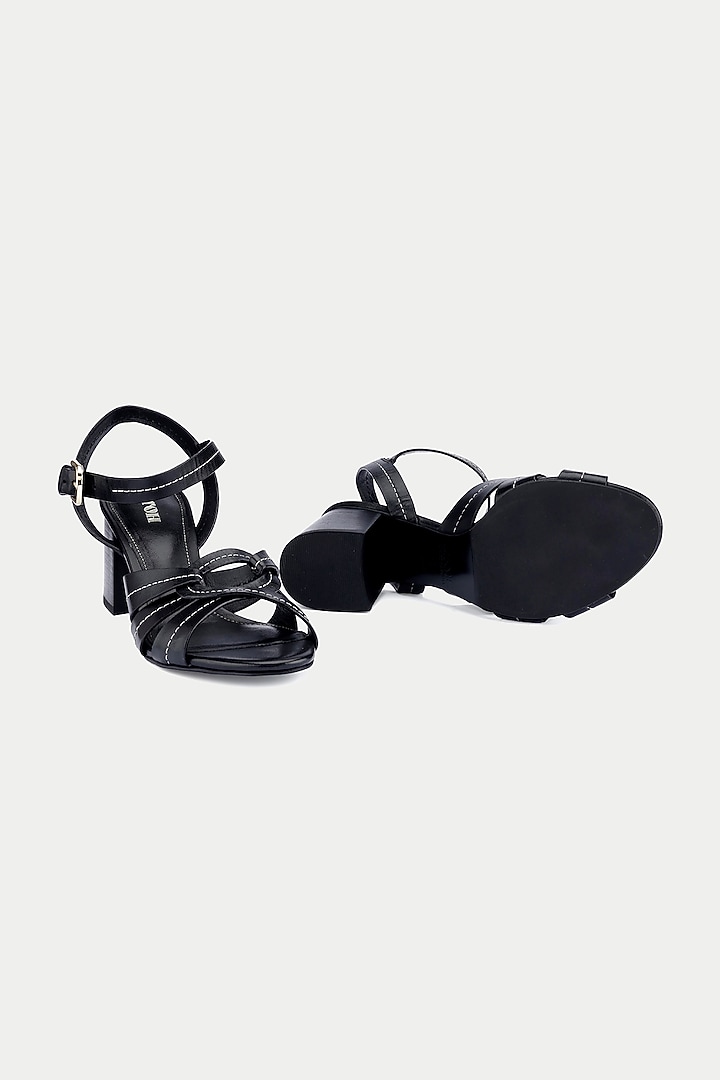Black Suede Criss-Cross Strappy Sandals by Oroh at Pernia's Pop Up Shop