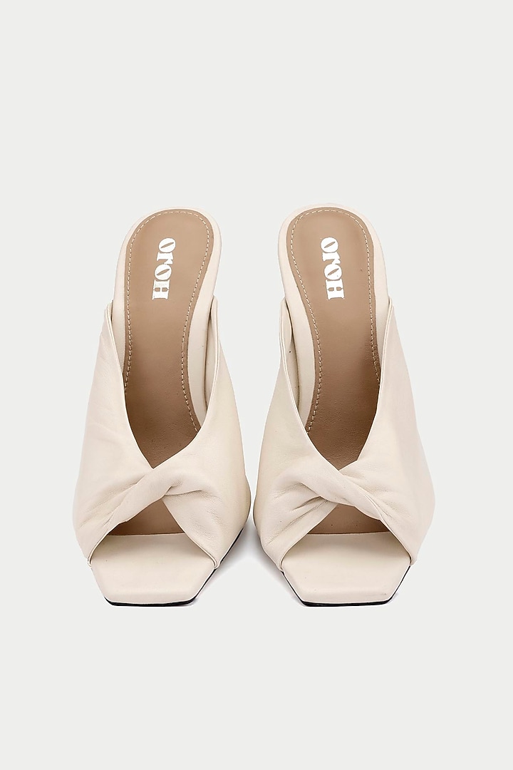Off-White Genuine Leather Draped Sandals by Oroh at Pernia's Pop Up Shop