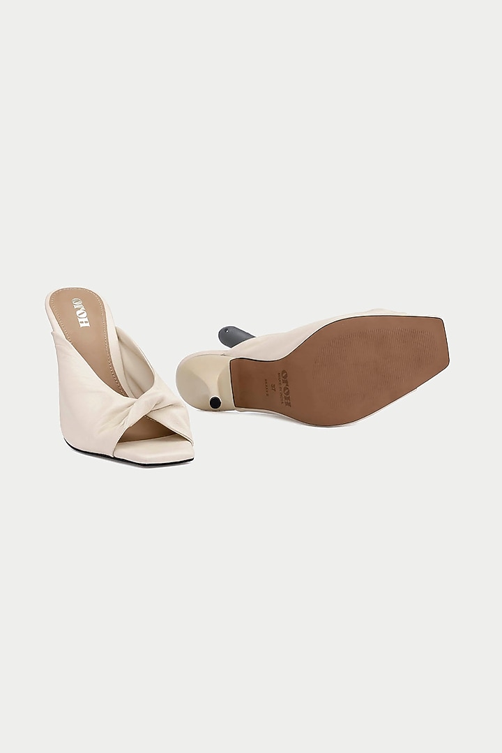 Off-White Genuine Leather Draped Sandals by Oroh at Pernia's Pop Up Shop