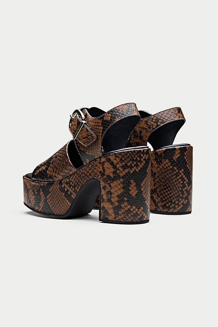 Brown Genuine Leather Platform Sandals by Oroh at Pernia's Pop Up Shop