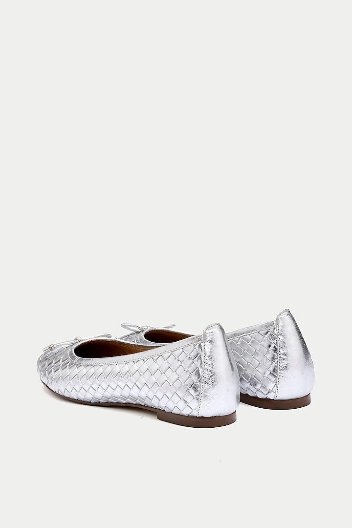 Silver Genuine Leather Ballerina Flats by Oroh at Pernia's Pop Up Shop