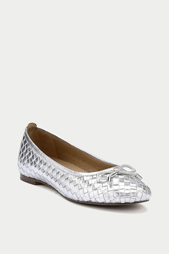 Silver Genuine Leather Ballerina Flats by Oroh at Pernia's Pop Up Shop