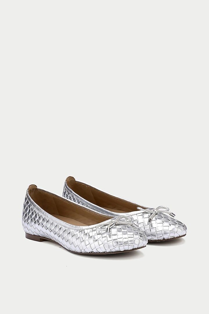 Silver Genuine Leather Ballerina Flats by Oroh at Pernia's Pop Up Shop