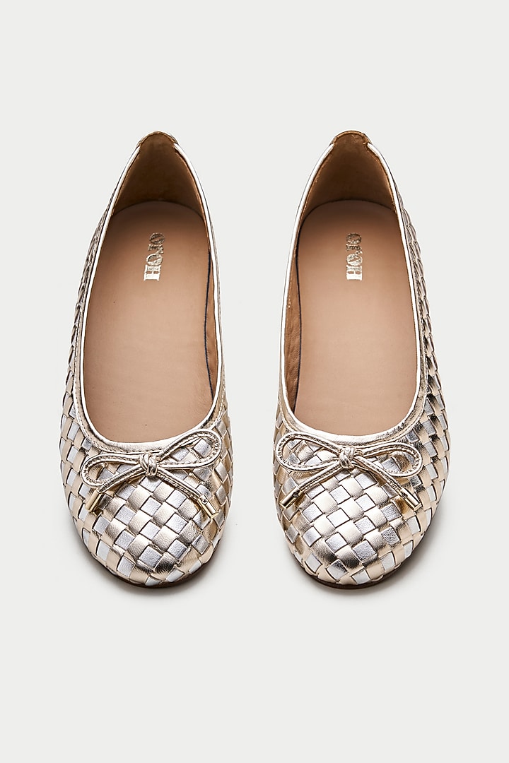 Gold Brown Genuine Leather Ballerina Flats by Oroh at Pernia's Pop Up Shop