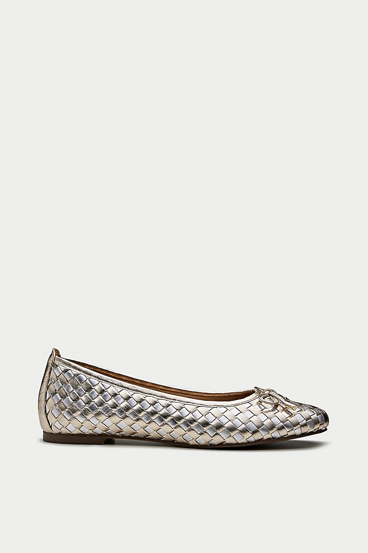 Gold Brown Genuine Leather Ballerina Flats by Oroh at Pernia's Pop Up Shop