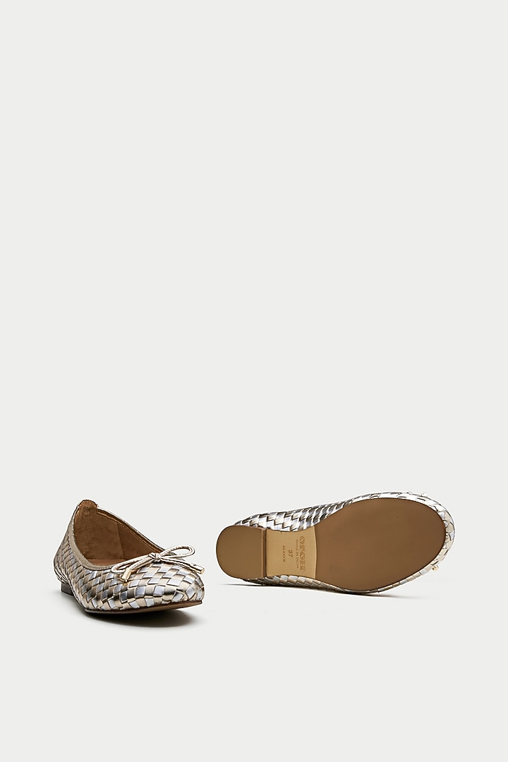 Gold Brown Genuine Leather Ballerina Flats by Oroh at Pernia's Pop Up Shop