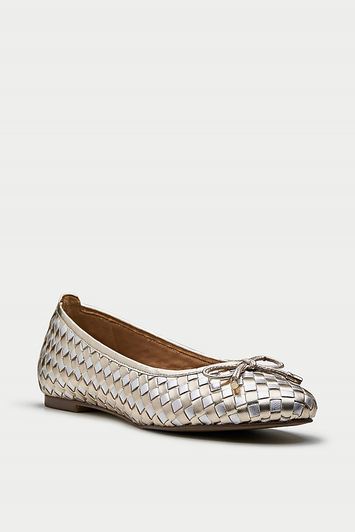 Gold Brown Genuine Leather Ballerina Flats by Oroh at Pernia's Pop Up Shop