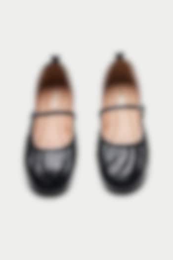 Black Genuine Leather Ballerina Flats by Oroh at Pernia's Pop Up Shop